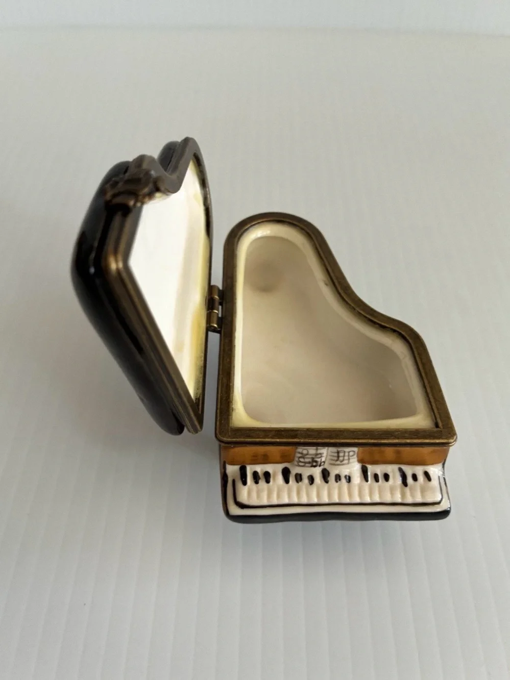Vintage Black Piano Small Trinket Box Collectible Contemporary Classic Retro